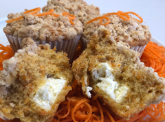 Carrot Muffins with a Cream Cheese Surprise